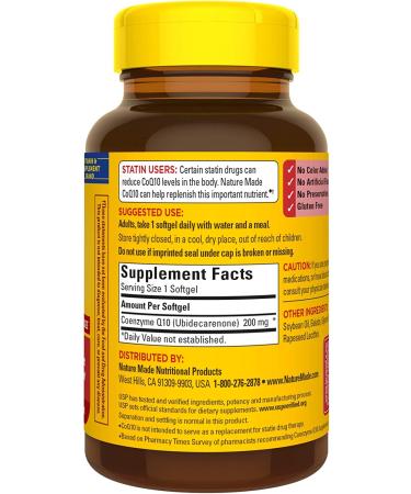 Nature Made CoQ10 200 mg - 80 Softgels | Heart Health & Energy Support - Buy Online on GoSupps.com