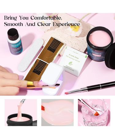 MIZHSE Nail Builder Gel Kit 3.53OZ Larger Capacity Nude Pink Builder Gel for Nails Clear Hard Gel Builder Base Nail Strengthener Extension Gel with Nail Brush Clean Gel for Home Salon Nude 2 3.53 Oz - Buy Online on GoSupps.com