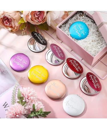 Pinkunn 9 Pcs Inspirational Compact Mirrors - Double-Sided 1X/2X Magnification - Thank You Gifts for Women, Girls, Coworkers - Multicolor - Buy Online on GoSupps.com