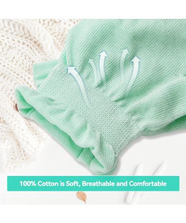 Moisturizing Cotton Gloves for Dry Hands - Overnight Eczema Gloves with Touchscreen Fingertips - Nighttime Lotion Gloves for Sleeping SPA Beauty - Green, M (1 Pair) - Buy Online on GoSupps.com