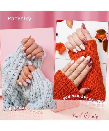 Phoenixy 21+3 Pcs Autumn Winter Gel Nail Polish Set - Soak Off UV Gel Nail Polish with Base Top Coat - Christmas Nail Art Manicure Gifts for Women - Pinkish Blue (24pcs) - Buy Online on GoSupps.com