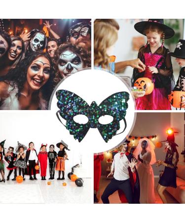 Butterfly Face | Bling Cosplay Sequins Half Face Decor | Stage Show Costume Half Butterfly Shape Cosplay Face Green - Buy Online on GoSupps.com