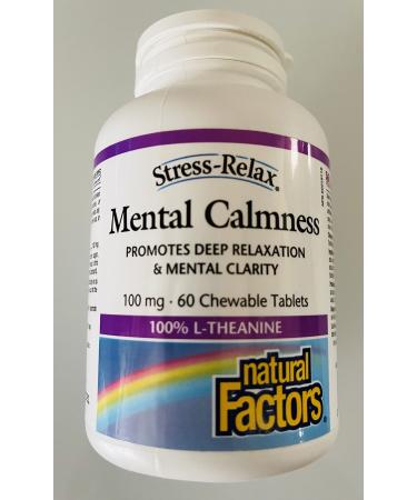 Natural Factors Stress-Relax Suntheanine L-Theanine 100 mg 60 Chewable Tablets