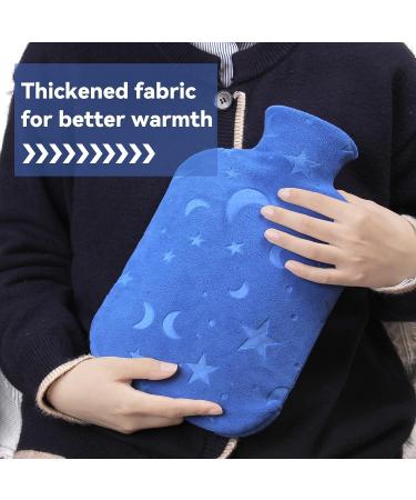 DICEVER 2L Hot Water Bottle with Soft Cover - Cozy Nights & Bed Warmer - Blue - Buy Online on GoSupps.com