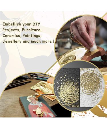 KraftiSky Gold Leaf Sheets - 100 Gold Foil Sheets - 14 x 14 cm Multipurpose Gold Leaf for Nails  Art & DIY Projects  Picture Frames  Home Walls  Interior and Multi Artistic Decoration (Foil) - Buy Online on GoSupps.com