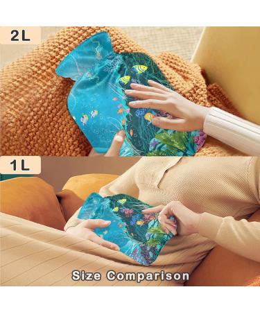Naanle Ocean Underwater World Heat Bottle - 2L Transparent Hot Water Bottle for Bed Hand & Foot Warmer - Pain Relief & Cold Therapy - Buy Online on GoSupps.com