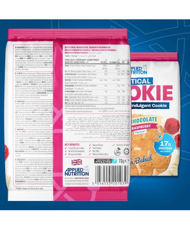 Applied Nutrition Protein Cookies - White Chocolate & Raspberry High Protein Snack (12 Pack x 73g) - Buy Online on GoSupps.com