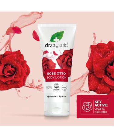 DR Organic Rose Otto Lotion - Moisturizing Natural Vegan Skincare for Mature Skin | 200ml Paraben & SLS Free Eco-Friendly - Buy Online on GoSupps.com