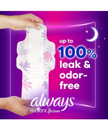 Always Radiant Overnight Feminine Pads for Women Size 4 for Nighttime with Wings Scented 36 CT Size 4 36 Count - Buy Online on GoSupps.com