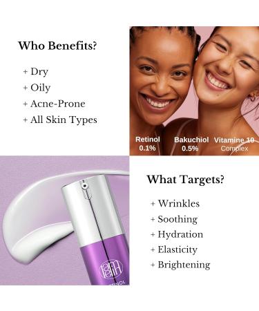 Wrinkle Serum Cream with Retinol Bakuchiol & Niacinamide | 10 Vitamins & Herbs for Dark Circles & Skin Brightening Made in Korea | 1.76 Fl Oz - Buy Online on GoSupps.com