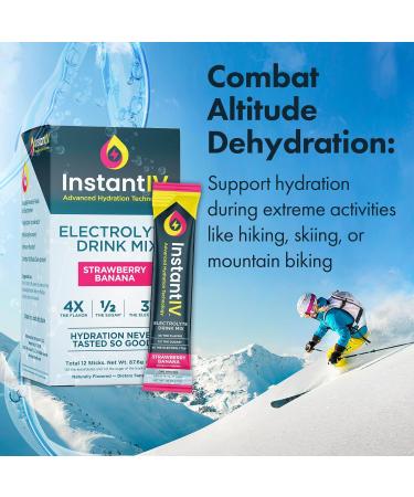 Electrolytes Powder - 3X Electrolytes,1/2 Sugar with Vitamin C, B3, B6, Electrolytes Powder Packets for Hydration, Recovery & Immunity, Vegan & Gluten Free | Strawberry Banana - 12 Packets Strawberry Banana 5.25 Pound (Pack  - Buy Online on GoSupps.com