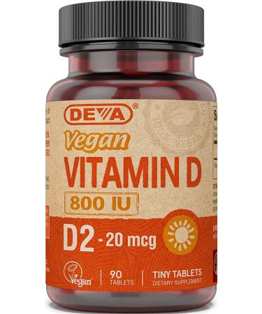 Deva Vegan Vitamin D D2 800 IU 90 Tablets