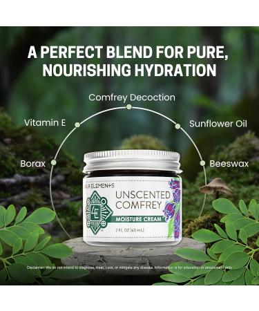 Four Elements 4E Unscented Comfrey Moisture Cream Deeply Moisturize and Nourish your Skin Certified Organic 2 OZ - Buy Online on GoSupps.com