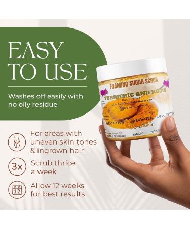 Exfoliating Body Scrub and Face Scrub Dark Spot Remover for Scars and Stretch Marks Helps Avoid Ingrown Hair Hyperpigmentation 12 oz - For Sensitive Skin Kojic Turmeric Sugar Scrub 12 oz - Buy Online on GoSupps.com