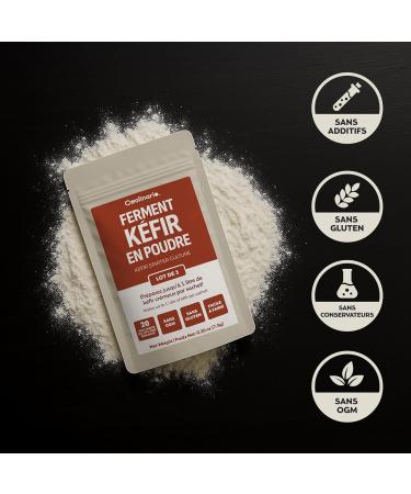 Coolinario Ferment k fir (5 Sachets de 1.5g) Cultures vivantes avec probiotiques | Cr meux & Acidul | Sans OGM Sans Conservateurs Sans Gluten 1.5 g (Lot de 5) - Buy Online on GoSupps.com