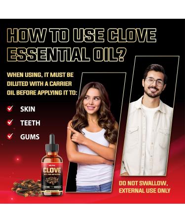 MILIVOL Clove Oil for Teeth and Gums- 10% Pure Natural Clove Essential Oil for Toothache, Sore Muscles, Skin & Hair Care - Soothing Clove Bud Essential Oil - 1Fl Oz - Buy Online on GoSupps.com