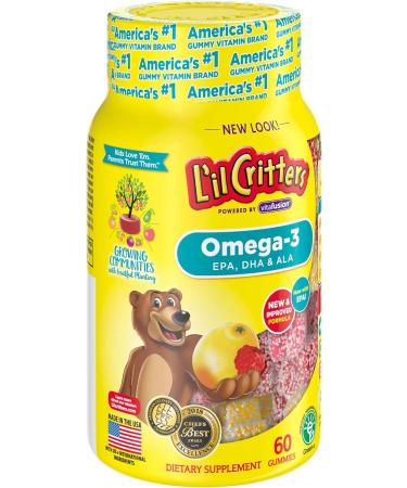 Lil Critters Omega-3 Gummies - Raspberry-Lemonade, 60 Count for Kids' Health - Buy Online on GoSupps.com