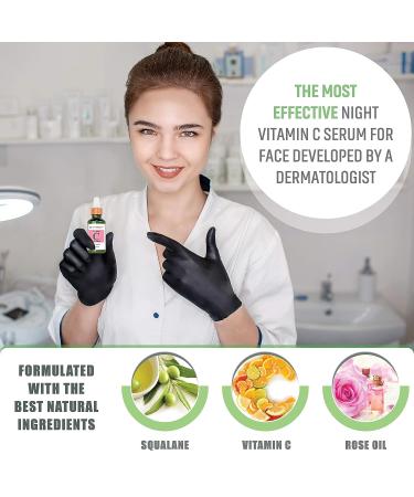 Dr. Brenner Vitamin C Serum Night Oil with Squalane & Rose Oil - 1 oz for Firm & Glowing Skin - Buy Online on GoSupps.com