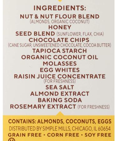 Simple Mills Dark Chocolate Almond Soft Baked Bars - 6oz | Organic & Gluten-Free Snack - Buy Online on GoSupps.com