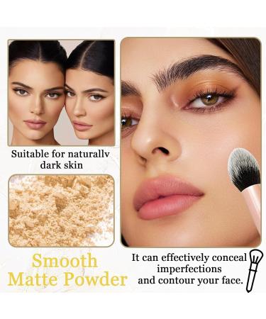 Lightweight Waterproof Translucent Setting Powder | Long-Lasting Matte Finish with Brush & Puff - Natural Color for All Skin Types - Buy Online on GoSupps.com