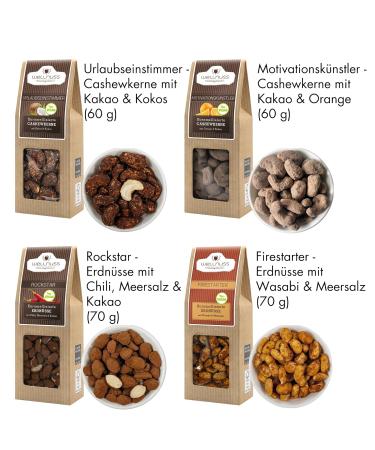 Wellnut Ladiesnight - Premium Vegan Gift Set | 4 Caramelized Nut Snacks in Birch Wood Box - Ideal Gift for Women Girlfriend Mother - Buy Online on GoSupps.com