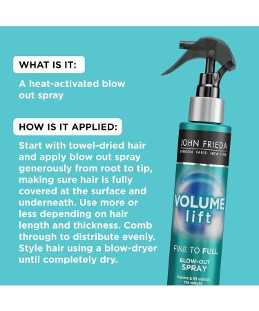 John Frieda Volume Lift Styling Spray for Fine or Flat Color-Treated Hair - 2 Pack 8 Fl Oz each - With Air-Silk Technology Safe for Colored Hair Enhances Fullness Leaves Hair Soft Unscented 4 Fl Oz (Pack of 2) - Buy Online on GoSupps.com