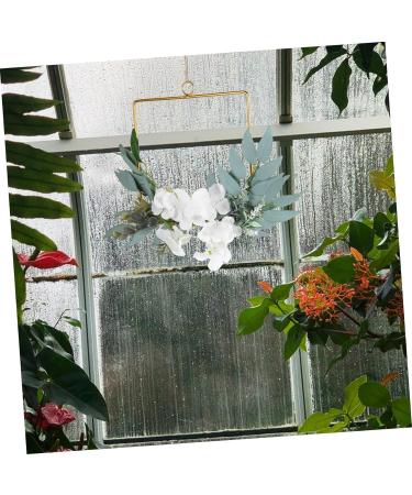 Zerodeko Wrought Iron Gate Hanging Wreath Faux Floral Eucalyptus Hoop Wreath Farmhouse Wreath Peony Rose Flower Wreath Vine Wreaths Decor Flower Pendant White Door Trim Wedding - Buy Online on GoSupps.com