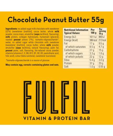 Fulfil Vitamin & Protein Bar Selection Box - 10 x 55g Bars, 20g Protein, 9 Vitamins, Low Sugar - Buy Online on GoSupps.com