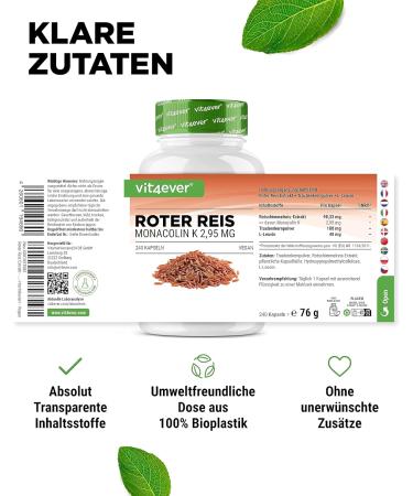 Premium Red Rice Extract Capsules - 240 Count | 2.95mg Monacolin K + Grape Seed + L-Leucine | Vegan & Lab Tested | High-Dose Formula - Buy Online on GoSupps.com