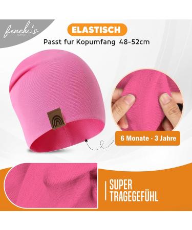 Fencchis Austria Children Beanie | Spring Slouch Hat for Ages 6m-3 Years | Gift-Ready Cotton Hat in Coral | Size 48-52 cm - Buy Online on GoSupps.com