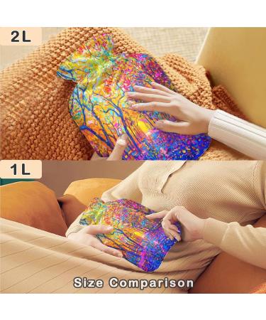 Naanle 2L Hot Water Bottle with Lid | Autumn Oil Painting | Back Pain Relief & Cold Therapy Hand/Foot Warmer - Buy Online on GoSupps.com
