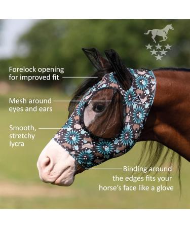 Professional's Choice Comfort Fit Lycra Fly Mask - Bison Size M (Cob) | International Shipping Available - Buy Online on GoSupps.com