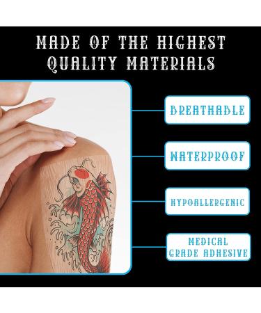 Houseables Waterproof Tattoo Bandage Roll 4x 11 Yards - Clear Adhesive Dressing Wrap for Aftercare, Healing, and Recovery - Transparent Wound Film & Skin Shield - Buy Online on GoSupps.com