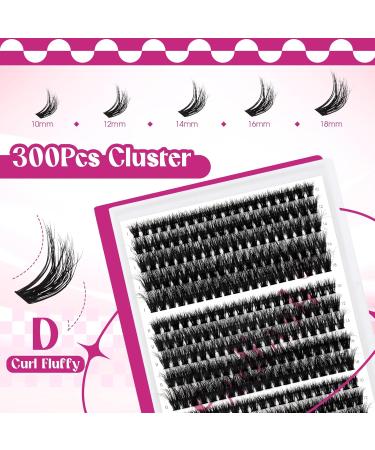 Fadlash Individual Eyelash Clusters - 300 B schel 0.07d 10-18mm 60D Effect | DIY Volume Extensions for Home Use - Buy Online on GoSupps.com