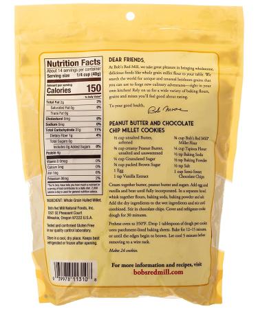 Bob's Red Mill Millet Flour Whole Grain 20 oz - Gluten-Free, Nutritious Baking Ingredient - Buy Online on GoSupps.com