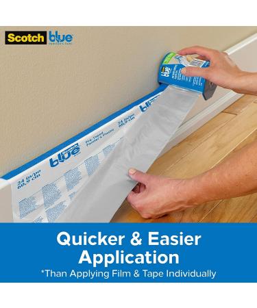 ScotchBlue Pre-Taped Painter's Plastic with Dispenser  Prepares and Protects in One Easy Step  Multi-Surface Painter's Tape and Plastic for Indoor Use  24 Inches x 30 Yards  1 Roll With Dispenser 24 Width - Buy Online on GoSupps.com