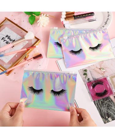 50-Count Holographic Eyelash Makeup Bags - Leopard Print Toiletry Pouches for Women - 6 x 4 Inch - Buy Online on GoSupps.com