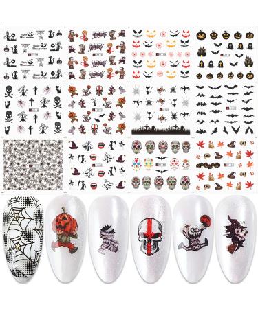 Buy Halloween Nail Art Stickers - Ghost Bat Sugar Skull & Spider Web Designs for DIY Manicure | International Shipping - Buy Online on GoSupps.com