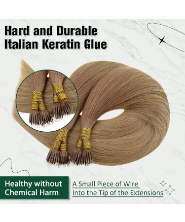 RUNATURE Brown Ombre Blonde Nano Ring Hair Extensions | 12 40g Real Human Hair | A-Nano-#10/14 - Buy Online on GoSupps.com