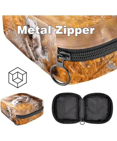 Stylish Menstruation Pad Bag with Zipper - Women's Napkin & Tampon Collection Bag - Cute Labrador Dog Design - Buy Online on GoSupps.com