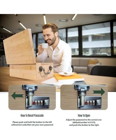 JIABOLANG Bamboo Box with Combination Lock & Accessories - Smell Proof Jars  Rolling Tray  Smell Proof Pouch - Family Organizer Set - Buy Online on GoSupps.com