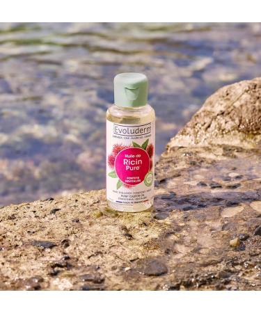 EVOLUDERM - Pure Castor Oil - Vegetable Oil - Hair Nails Eyelashes and Eyebrows - 100 ml - 100% Natural Origin - Vegan - Made in France - Buy Online on GoSupps.com
