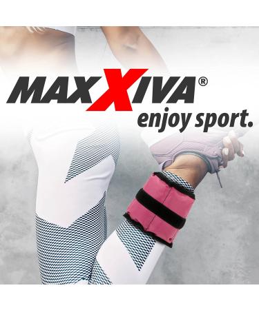 MAXXIVA Weight Cuffs - Pink 2x1kg Iron Sand Weights for Jogging Running & Workout - Arm & Leg Resistance Training - Buy Online on GoSupps.com