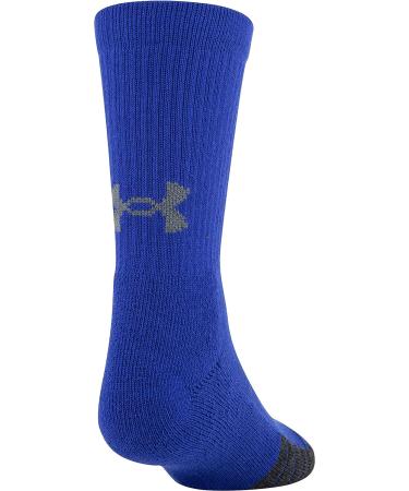 Under Armour Youth Performance Tech Crew Socks - 3 Pack Royal Assorted - Small - Buy Online on GoSupps.com