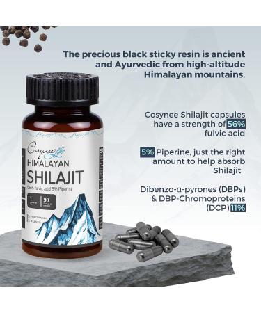 Organic Shilajit Himalayan Capsules | 56% Fulvic Acid & 5% Piperine | Energy Support | 90 Capsules - Buy Online on GoSupps.com