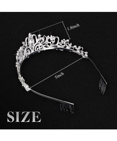 Juinte 8-Piece Silver Crystal Princess Tiaras for Girls & Women - Ideal for Birthday, Wedding Prom & Cosplay - Buy Online on GoSupps.com