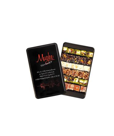 Sultan Pistachio Turkish Delight Gift Tin - 1.44 lbs - Christmas & Thanksgiving Sweet Delights - Gift Snack for Dad & Mum - Medium Size 650g - MUGHE GOURMET - Buy Online on GoSupps.com