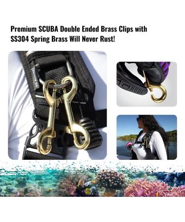 Aquatic Hunt - 2 Pack - Marine Grade 4" (10cm) Double Ended Brass Clips with SS304 Spring - Buy Online on GoSupps.com