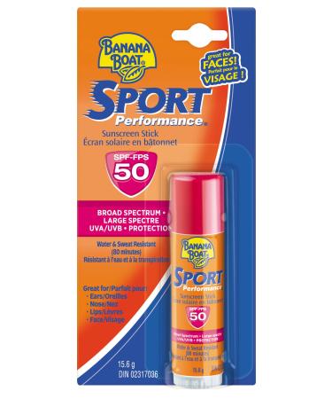 Banana Boat Sunscreen Sport Performance Broad Spectrum Sun Care Sunscreen Stick - SPF 50  0.55 Ounce