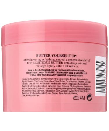 Buy Soap And Glory The Righteous Butter Body 300ml - Luxury Shea Butter Cream for Hydrated Skin | International Shipping Available - Buy Online on GoSupps.com